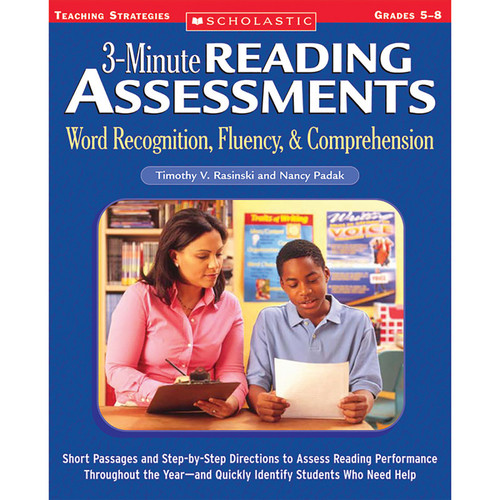 Scholastic 3-Minute Reading Assessments: Word Recognition, Fluency, And Comprehension: Grades 5-8 SC-0439650909