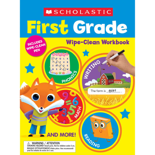 Scholastic First Grade Wipe Clean Workbook SC-1338887602