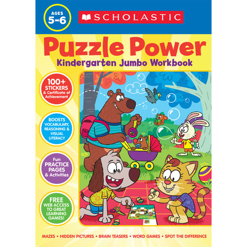 Scholastic Puzzle Power Kindergarten Jumbo Workbook SC-752456