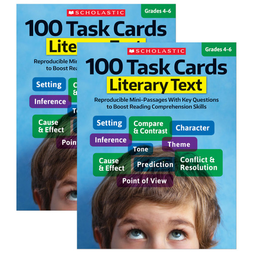 Scholastic 100 Task Cards: Literary Text Book, Grade 4-6, Pack Of 2 SC-811300-2
