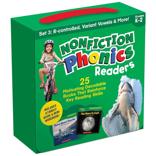Scholastic Nonfiction Phonics Readers: R-Controlled, Variant Vowels & More, Single-Copy Set, 25 Books SC-9781338894745