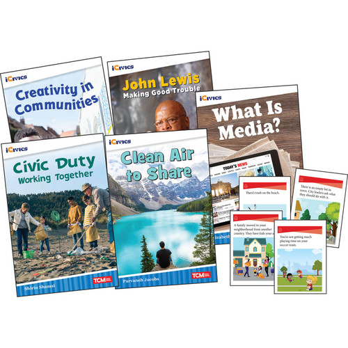 Teacher Icivics Grade 3: Community & Social Awareness 5-Book Set + Game Cards SEP131232