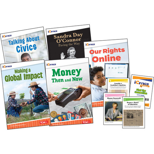 Teacher Icivics Grade 5: Community & Social Awareness 5-Book Set + Game Cards SEP131236