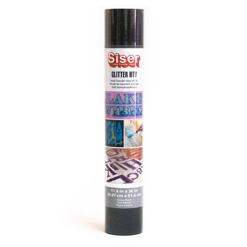 Siser Glitter Htv Heat Transfer Vinyl, 36", Galaxy Black SIRMIGL1183680