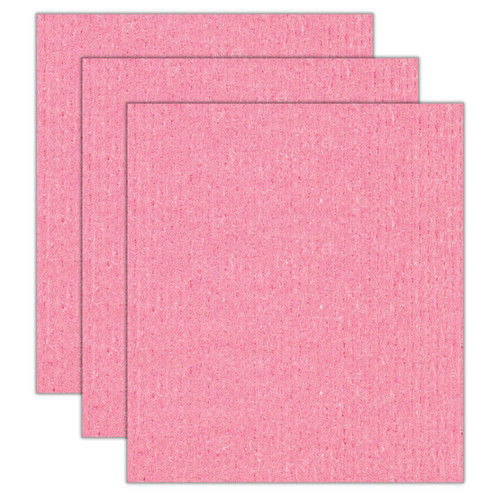 S.M. Sponge Cloth, 7.5" X 8", Red, Pack Of 3 SMABNU907R5-3