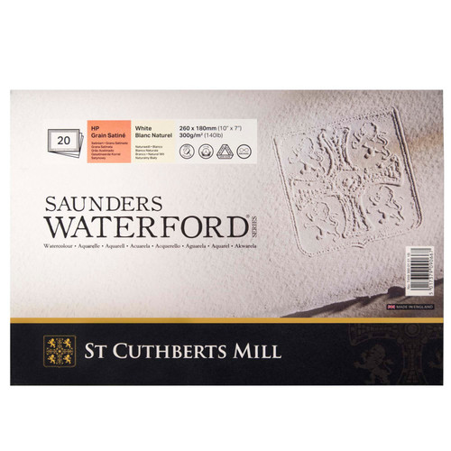 St Saunders Waterford Watercolor Block, Hot Pressed, White, 140Lb/300Gsm, 20 Sheet, 10X7 Inch, 1 Count STCT45930001011B