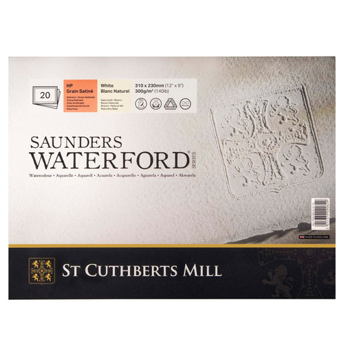 St Saunders Waterford Watercolor Block, Hot Pressed, White, 140Lb/300Gsm, 20 Sheet, 12X9 Inch, 1 Count STCT45930001011C