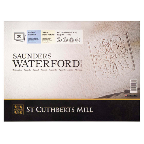 St Saunders Waterford Watercolor Block, Cold Pressed, White, 140Lb/300Gsm, 20 Sheet, 12X9 Inch, 1 Count STCT46330001011C