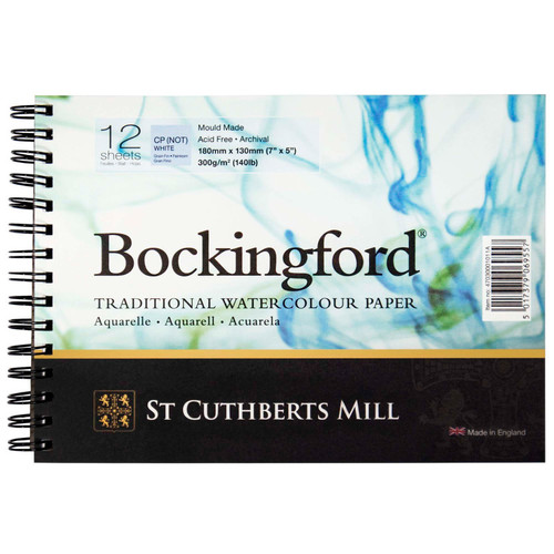 St Bockingford Watercolor Pad, Cold Pressed, Spiral Binding, 140Lb/300Gsm, 12 Sheet, 5X7 Inch, 1 Count STCT47030001011A