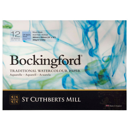 St Bockingford Watercolor Pad, Cold Pressed, Glue Binding, 140Lb/300Gsm, 12 Sheet, 10X14 Inch, 1 Count STCT47130001011D