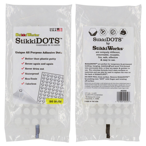 Stikkiworks Stikkidots, Adhesive Dots, Pack Of 50 STK02050