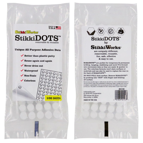 Stikkiworks Stikkidots, Adhesive Dots, Pack Of 100 STK02100