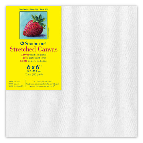 Strathmore 300 Series Traditional Stretched Canvas, 6X6 Inch STT31306
