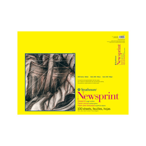 Strathmore 300 Series Newsprint Pad, Tape Binding, 100 Sheet, 18X24 Inch, 1 Count STTP3079181