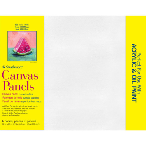 Strathmore 300 Series Canvas Panels, 6 Pack, 11X14 Inch, 1 Count STTP31111