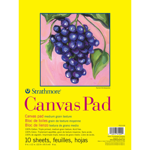 Strathmore 300 Series Canvas Pad, Tape Binding, 10 Sheet, 9X12 Inch, 1 Count STTP31509
