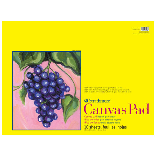 Strathmore 300 Series Canvas Pad, Tape Binding, 10 Sheet, 18X24 Inch, 1 Count STTP31518