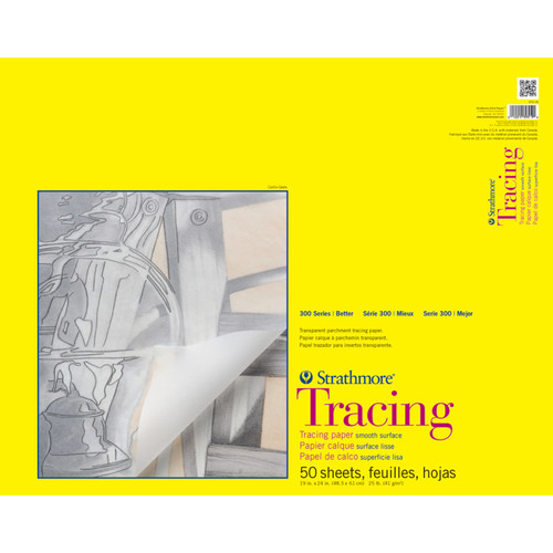 Strathmore 300 Series Tracing Pad, Tape Binding, 50 Sheet, 19X24 Inch, 1 Count STTP370191