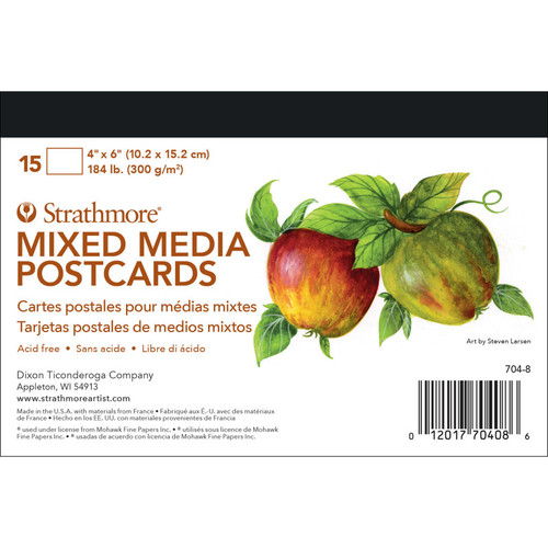 Strathmore 400 Series Mixed Media Postcards, 4X6 Inch, 15 Pack STTP7048