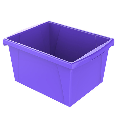 Storex 4 Gallon Storage Bin, Purple STX61481U06C
