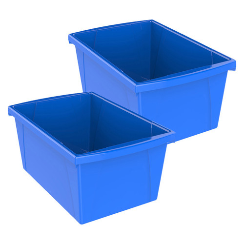 Storex Medium Classroom Storage Bin, Blue, Pack Of 2 STX61482U06C-2