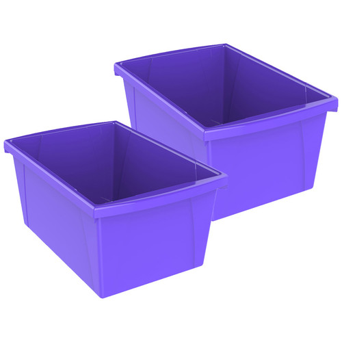 Storex Medium Classroom Storage Bin, Purple, Pack Of 2 STX61486U06C-2