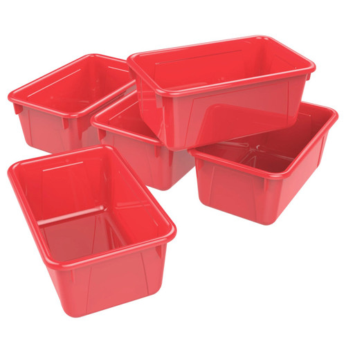 Storex Small Cubby Bin, Red, Pack Of 5 STX62415U05C-5
