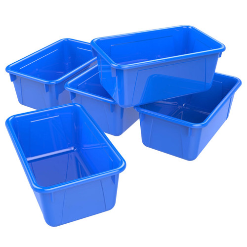 Storex Small Cubby Bin, Blue, Pack Of 5 STX62416U05C-5