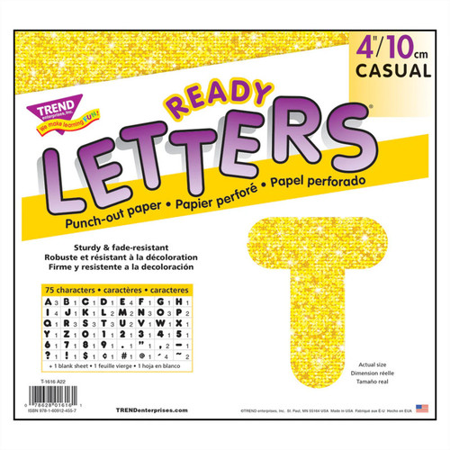 Trend Yellow Sparkle 4" Casual Uc Ready Letters T-1616