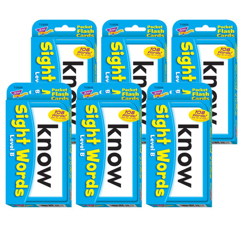Trend Sight Words  Level B Pocket Flash Cards, 6 Packs T-23028-6