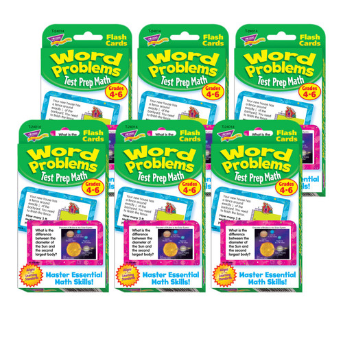 Trend Word Problems Test Prep Math, Grades 4-6 Challenge Cards, 6 Packs T-24014-6