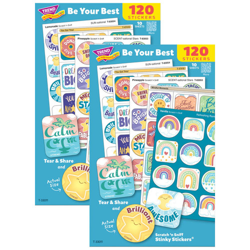 Trend Be Your Best Mixed Stickers Variety Pack, 120 Per Pack, 2 Packs T-33011-2