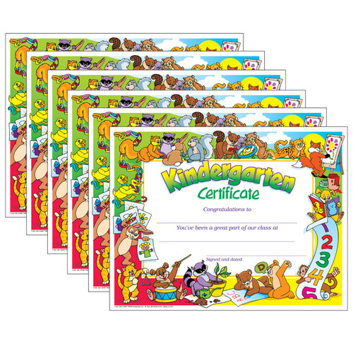 Trend Kindergarten Certificate, 30 Per Pack, 6 Packs T-343-6
