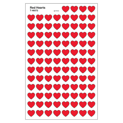 Trend Red Hearts Supershapes Stickers, 800 Ct T-46072