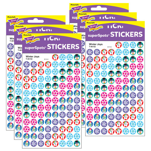 Trend Winter Joys Superspots Stickers, 800 Per Pack, 6 Packs T-46152-6
