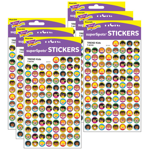 Trend Kids Superspots Stickers, 800 Per Pack, 6 Packs T-46165-6
