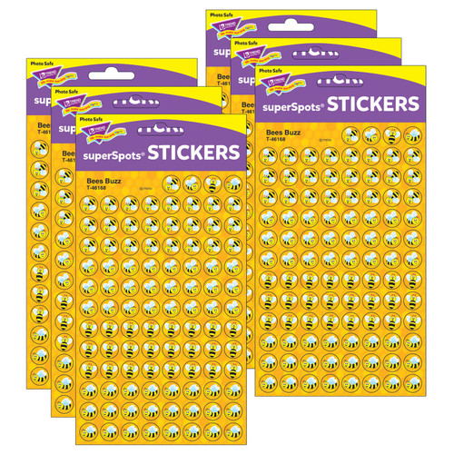 Trend Bees Buzz Superspots Stickers, 800 Per Pack, 6 Packs T-46168-6