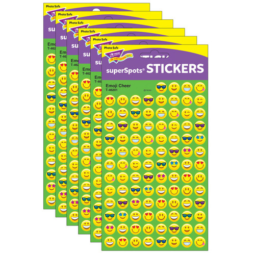 Trend Emotion Icon Cheer Superspots Stickers, 800 Per Pack, 6 Packs T-46201-6