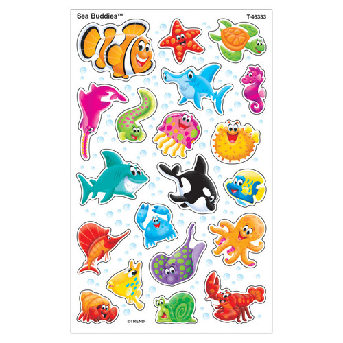 Trend Sea Buddies Supershapes Stickers-Large, 160 Ct T-46333