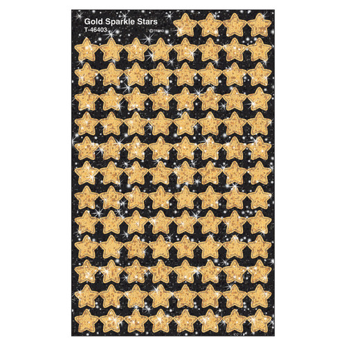 Trend Gold Sparkle Stars Supershapes Stickers-Sparkle, 400 Ct T-46403