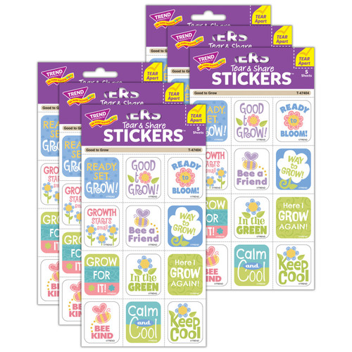 Trend Good To Grow Tear & Share Stickers, 60 Per Pack, 6 Packs T-47404-6
