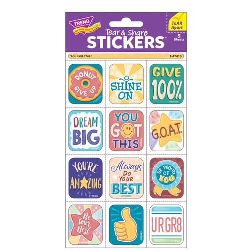 Trend You Got This! Tear & Share Stickers, Pack Of 60 T-47410