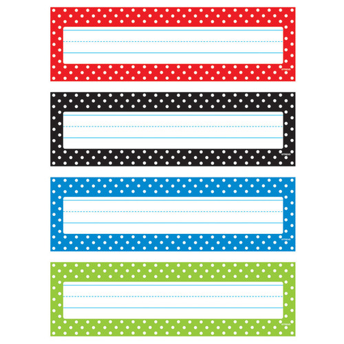 Trend Polka Dots Desk Toppers Name Plates Var. Pk., 32 Ct T-69951