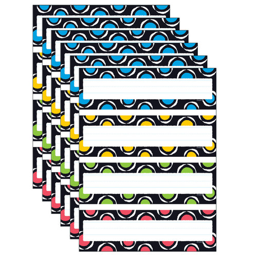 Trend Bold Strokes Circles Desk Toppers Name Plates Variety Pack, 32 Per Pack, 6 Packs T-69956-6