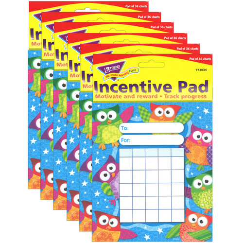 Trend Owl-Stars! Incentive Pad, Pack Of 6 T-73034-6