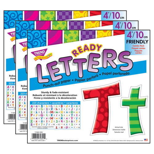 Trend Patchwork Ff 4" Friendly Combo Ready Letters, 3 Packs T-79801-3