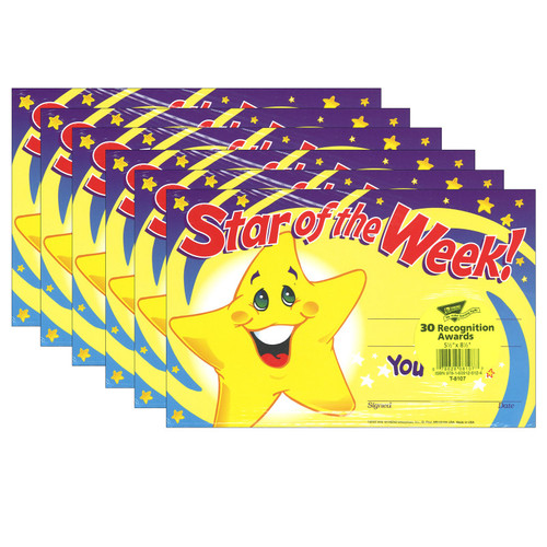 Trend Star Of The Week! Recognition Awards, 30 Per Pack, 6 Packs T-8107-6