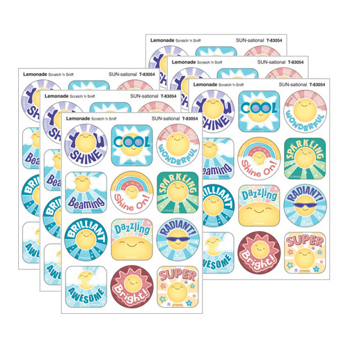 Trend Sun-Sational, Lemonade Scent Scratch 'N Sniff Stinky Stickers, 48 Per Pack, 6 Packs T-83054-6