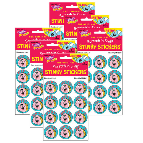 Trend Ham It Up!/Ham Scented Stickers, 24 Per Pack, 6 Packs T-83609-6