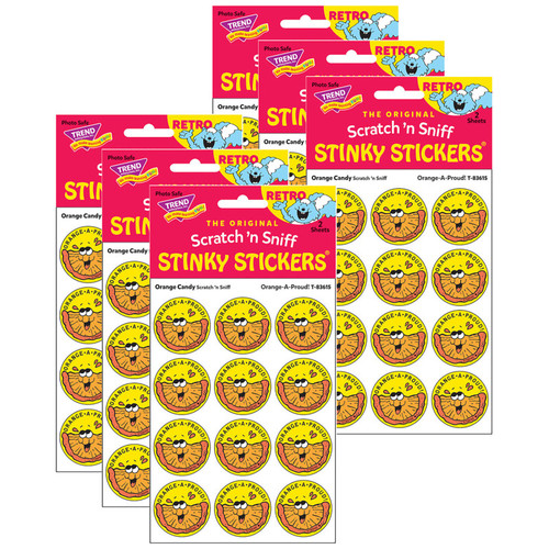 Trend Orange-A-Proud!/Orange Candy Scented Stickers, 24 Per Pack, 6 Packs T-83615-6